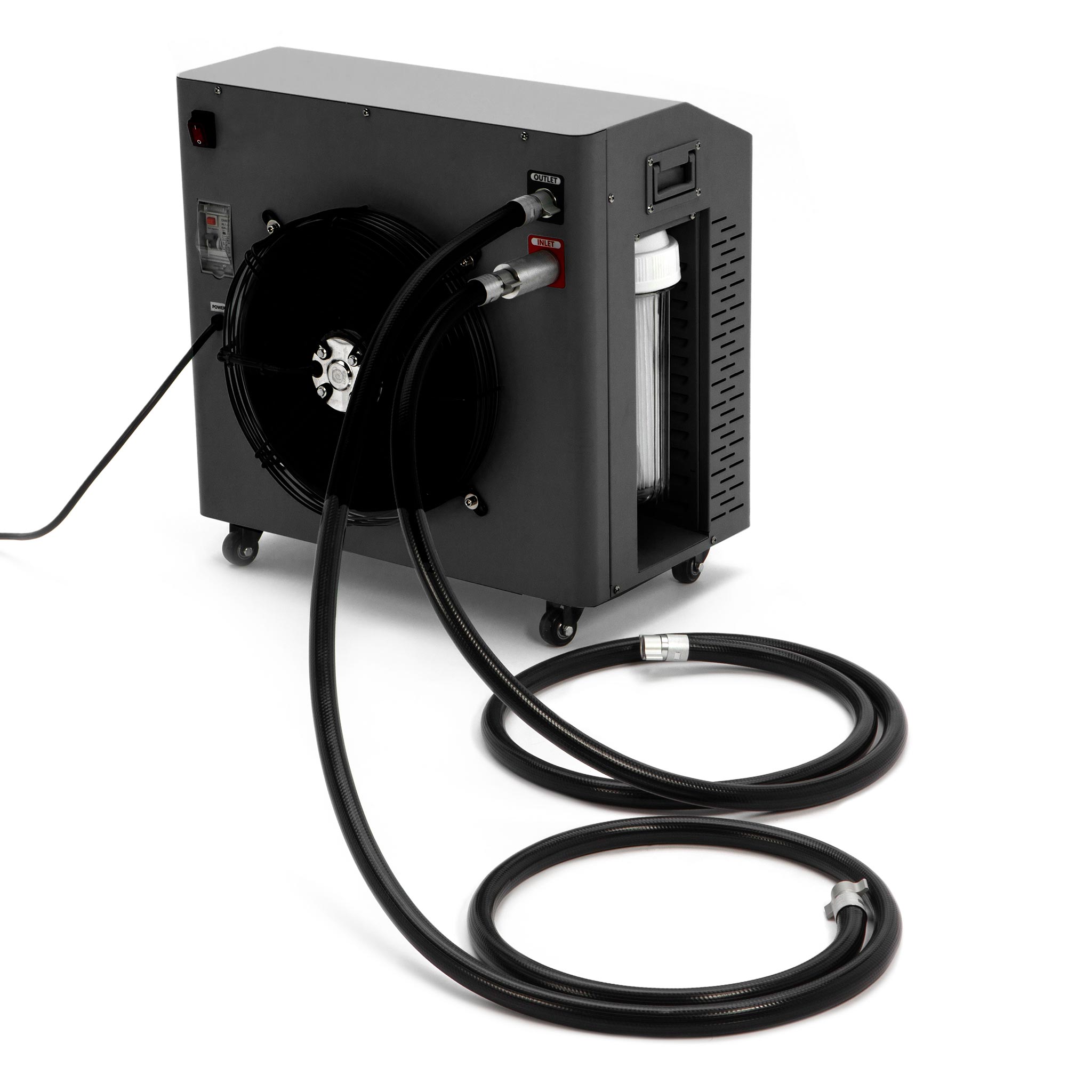 Cryospring Black Wifi Chiller with hose connected