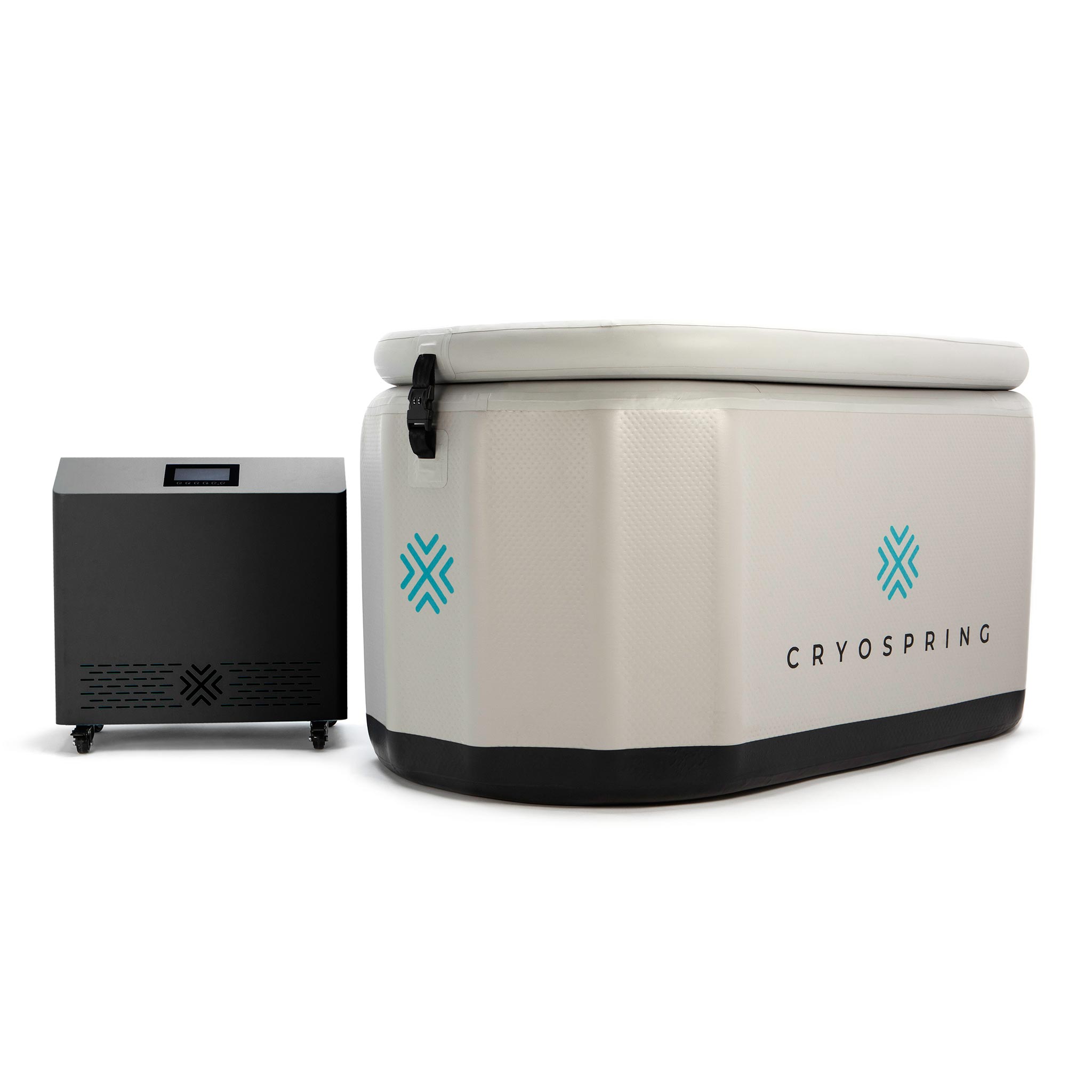 Cryospring inflatable tub and black chiller